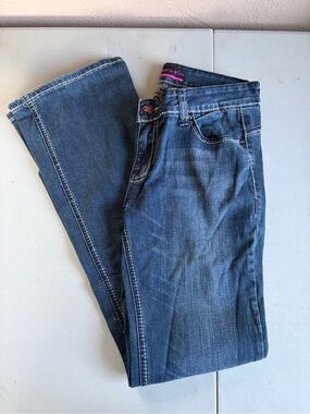 Rock Paper Sexy Y2K Low Rise Jeans Geometric Back Pocket Size 9